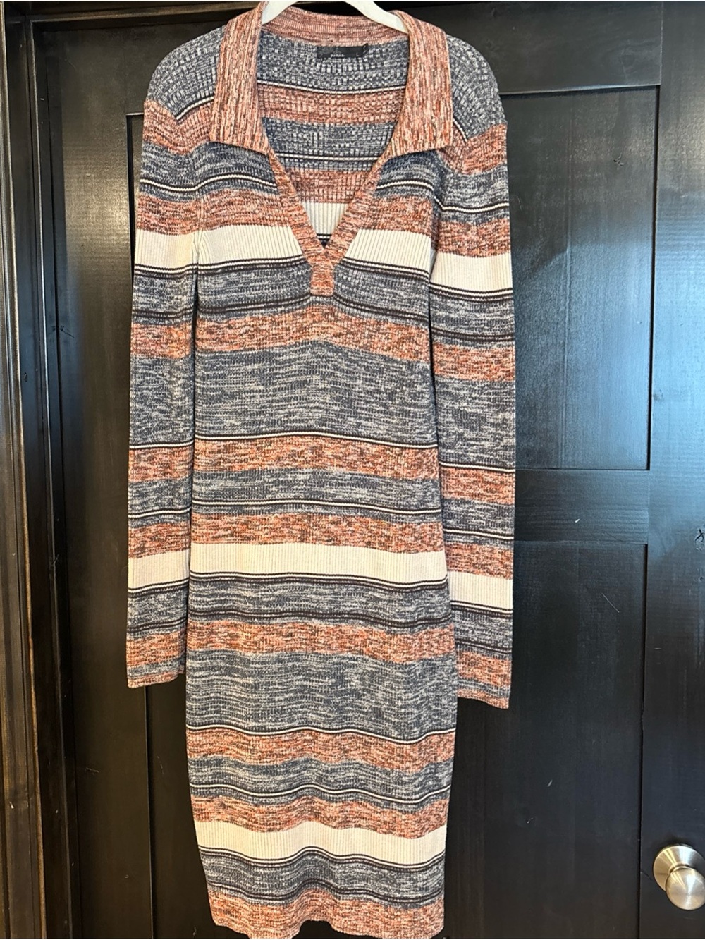 PrAna Striped Multicolored Sweater Dress Long Women’s Size Large Long Sleeve